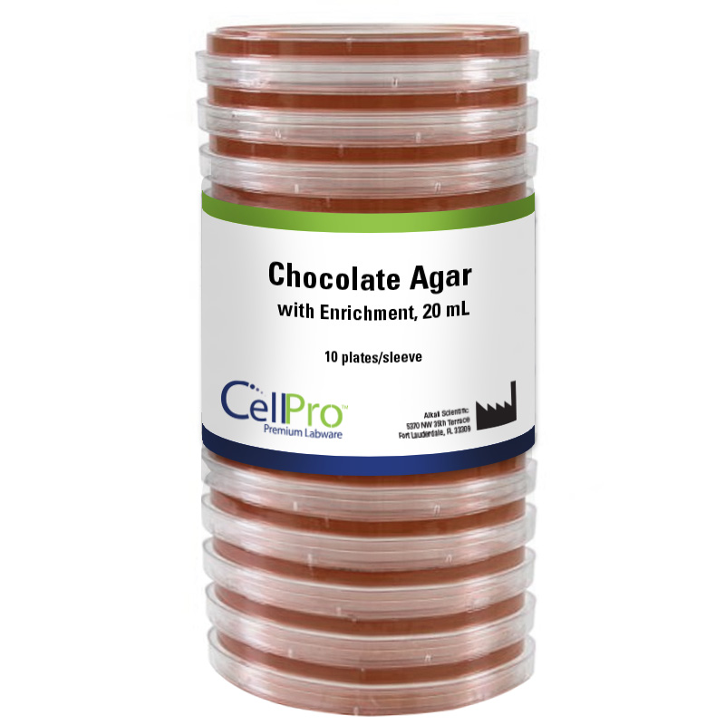 Chocolate Agar with Enrichment, 20 mL Plate, 10/Pk