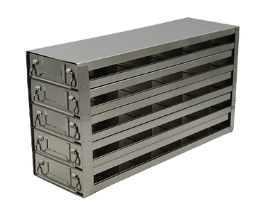 Upright Freezer Racks for 100-Cell Hinged Top Plastic Boxes - 8 Box