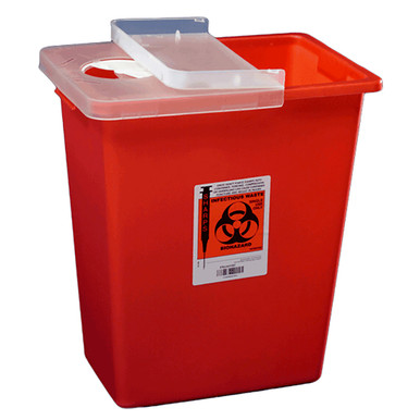 8 Gallon Sharps Container, Hinged Lid, 10/Case | ALKALI SCIENTIFIC