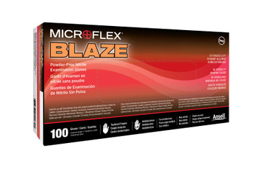 Microflex® Blaze Orange Nitrile Exam Glove, 1000/Case