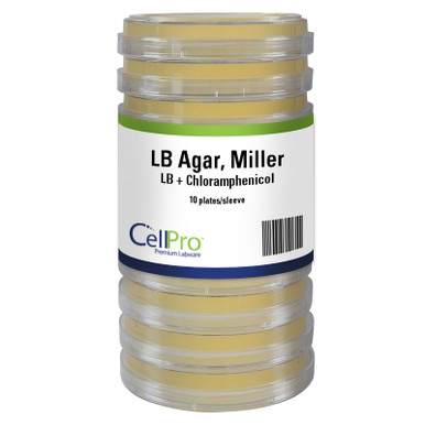 CellPro™ LB Agar, Miller, LB Chloramphenicol Plates, 10/Sleeve