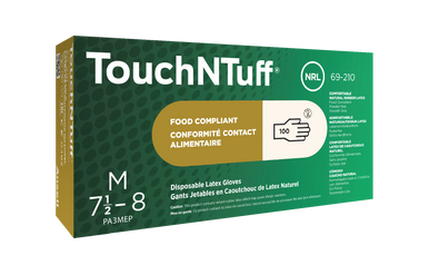Ansell® TouchNTuff® 69-210 Powder-Free, Disposable Latex Glove, 1000/Case