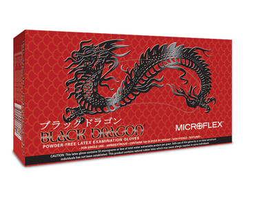 Microflex® Black Dragon® BD-100L Black Latex Exam Gloves, 2,000/Case