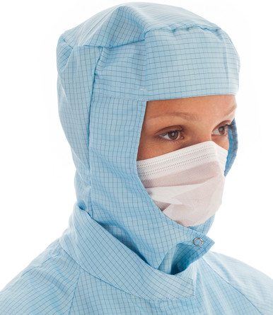 Ansell® BFV05 BioClean™ Microflow Cleanroom Face Veil with Headloop, White, 1000/Case