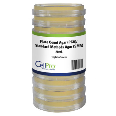 Plate Count Agar (PCA)/Standard Methods Agar (SMA), 20mL, 10/Pk