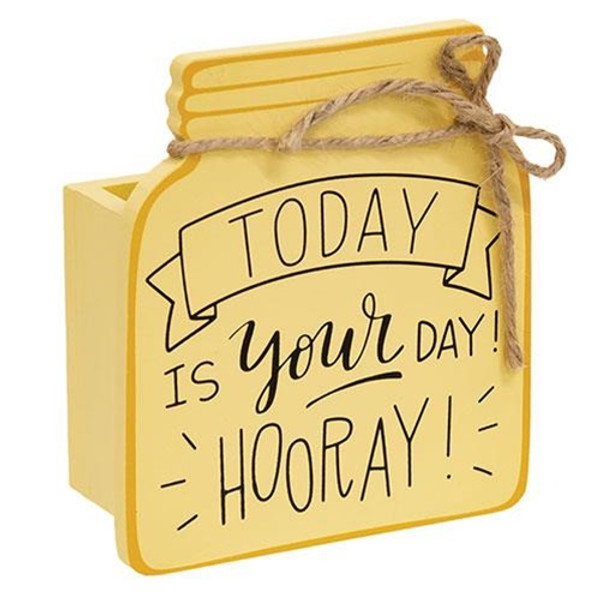 Today Is Your Day Wooden Mason Jar Vase G36928 By CWI Gifts
