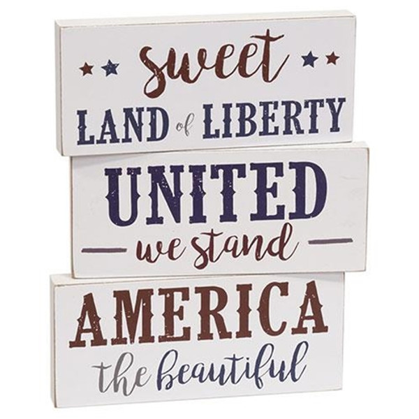 Sweet Land Of Liberty Block 3 Asstd. (Pack Of 3) G37029 By CWI Gifts