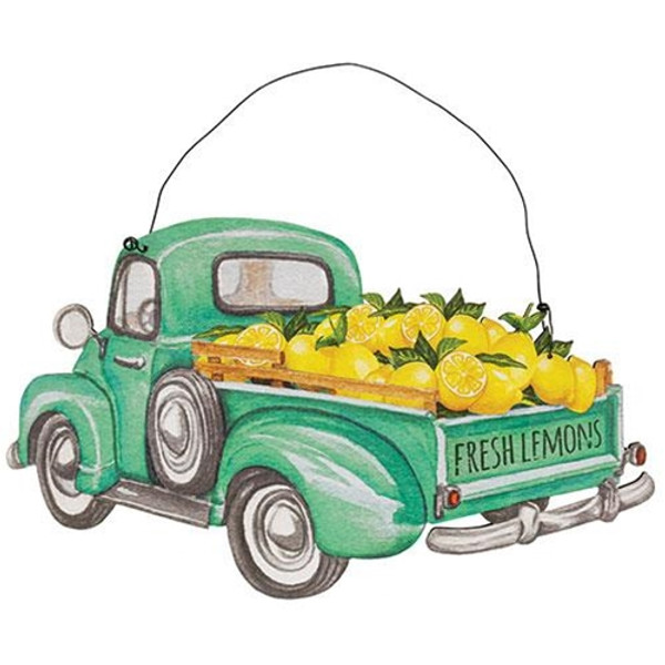 Fresh Lemons Wooden Truck Hanger G37049 By CWI Gifts