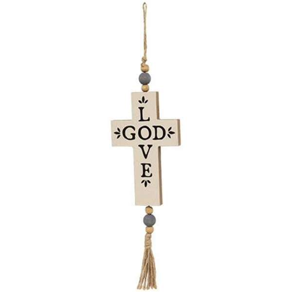 Love God Beaded Cross Ornament G37075 By CWI Gifts