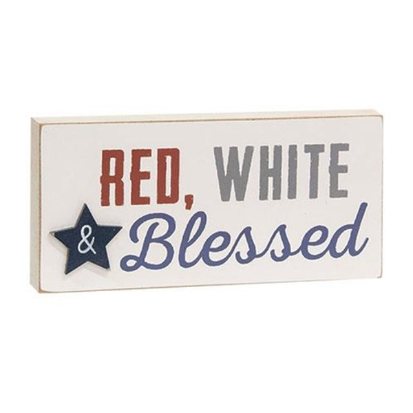 Red White & Blessed Block G37117 By CWI Gifts