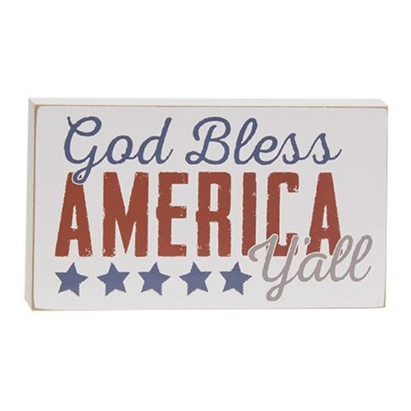 God Bless America Y'All Block G37119 By CWI Gifts
