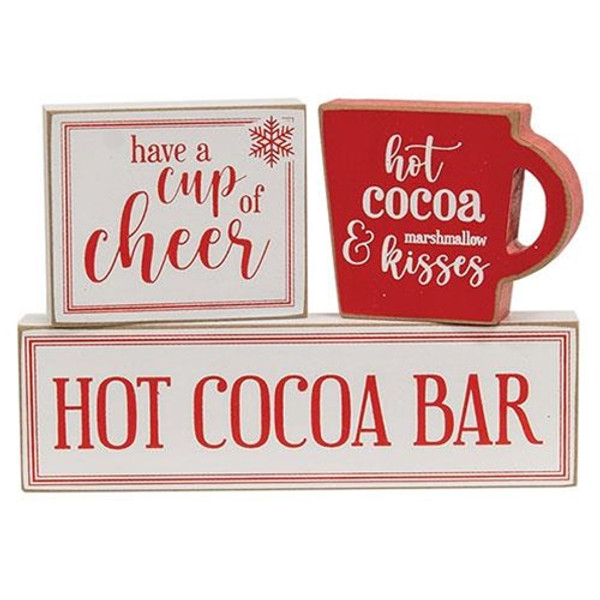 3/Set Hot Cocoa Bar Blocks G37154 By CWI Gifts