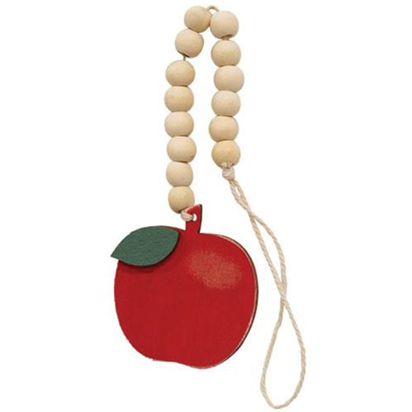 Natural Beaded Apple Ornament G37344 By CWI Gifts