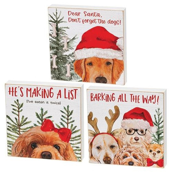 Don'T Forget The Dogs Mini Box Sign 3 Asstd. (Pack Of 3) G37412 By CWI Gifts