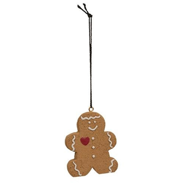 Mini Resin Gingerbread Man W/Heart Ornament G52177 By CWI Gifts