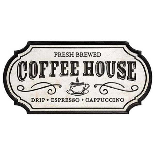 Fresh Brewed Coffee House Metal Sign G60454 By CWI Gifts