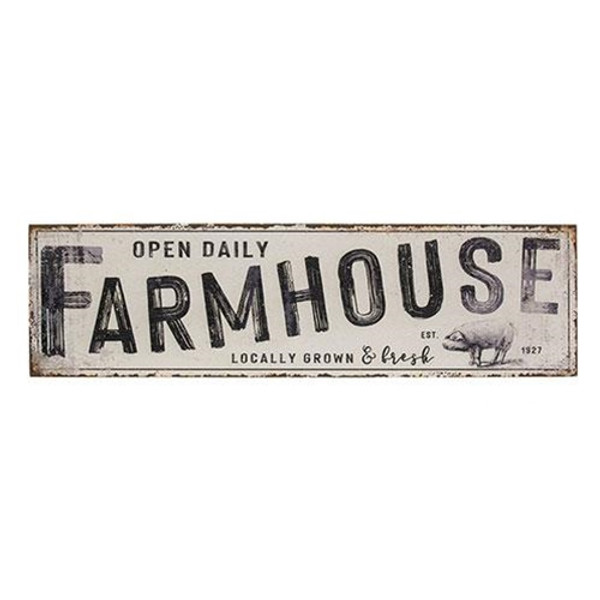 Open Daily Farmhouse Distressed Metal Sign G65313 By CWI Gifts