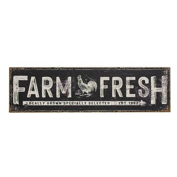 Farm Fresh Black Distressed Metal Sign G65315 By CWI Gifts