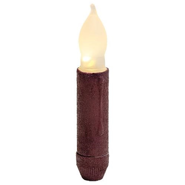 ^^Textured 4" Led Timer Taper Burgundy G84992 By CWI Gifts