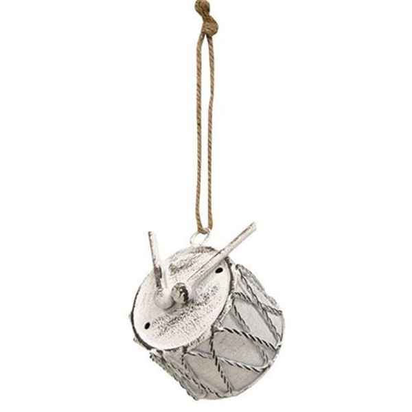 Shabby Chic Metal Drum Ornament G90727W By CWI Gifts