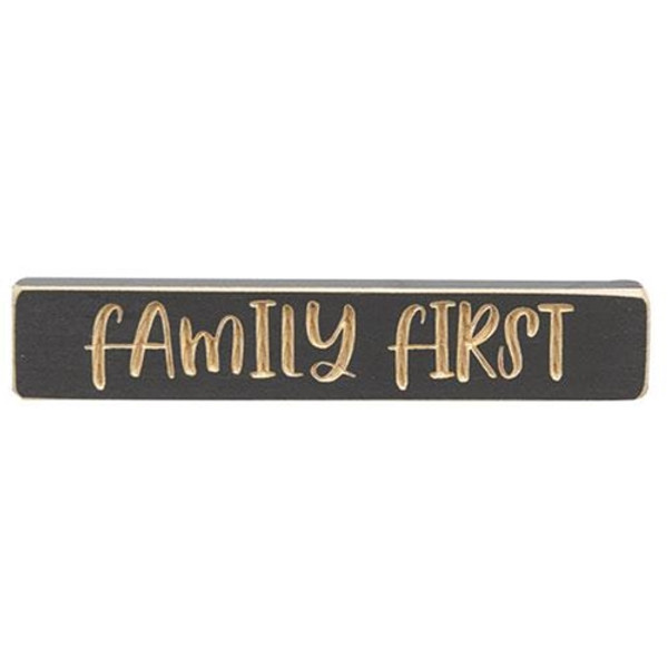 Family First Engraved Block 9" G988 By CWI Gifts