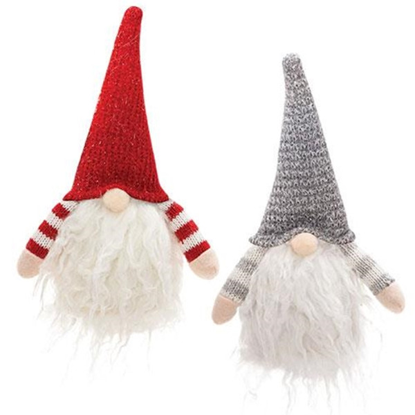 *Red/Grey Santa Gnome Ornament 2 Asstd. (Pack Of 2) GADC3006 By CWI Gifts