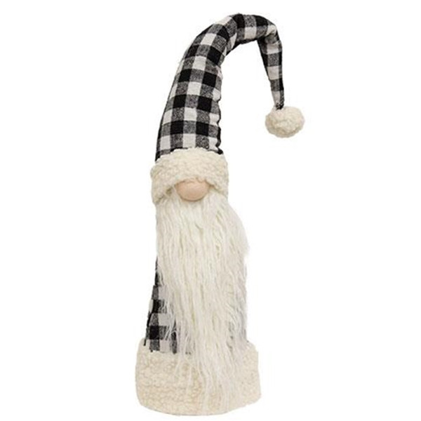 *Black & White Buffalo Check Gnome Tree Topper GADC4301 By CWI Gifts