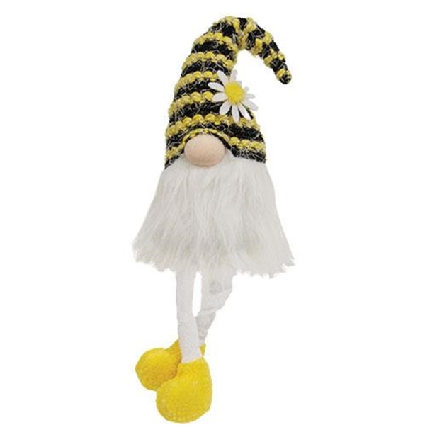 Fuzzy Bee Striped Dangle Leg Gnome GADCSP3004 By CWI Gifts