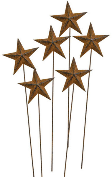 Rusty Star Picks - 6 Pack G767935AB By CWI Gifts