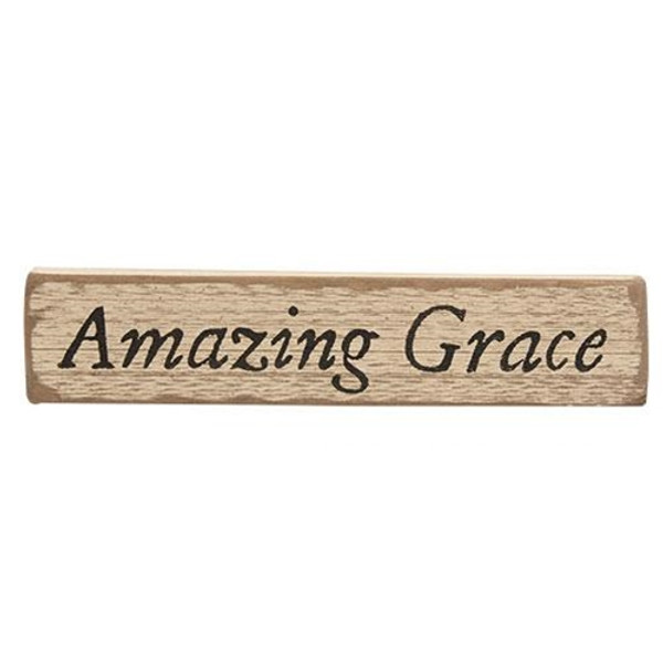 Amazing Grace Distressed White Barnwood Sign GBSC221WH By CWI Gifts