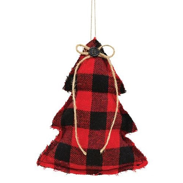 *Red & Black Check Stuffed Tree Ornament GCS38474 By CWI Gifts