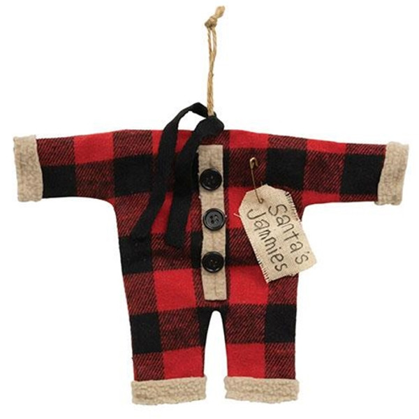 Red & Black Check Small Santa'S Jammies Ornament GCS38478 By CWI Gifts