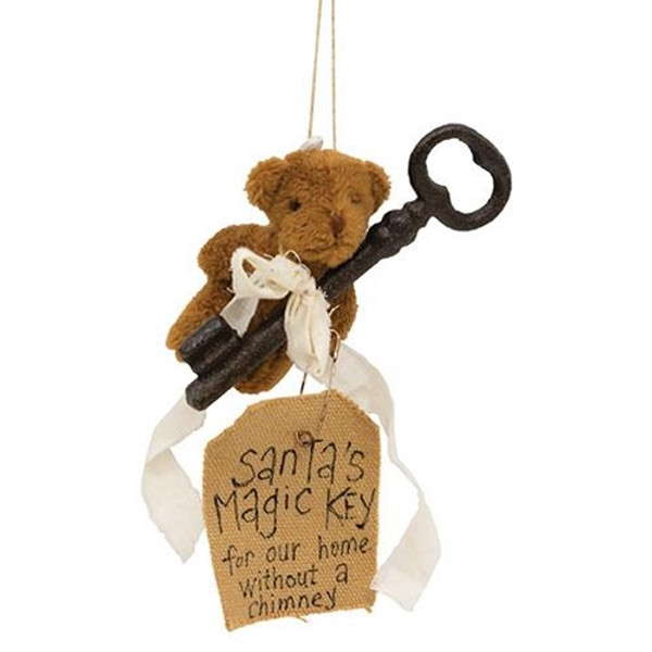 Santa'S Magic Key Teddy Bear Ornament GCS38481 By CWI Gifts