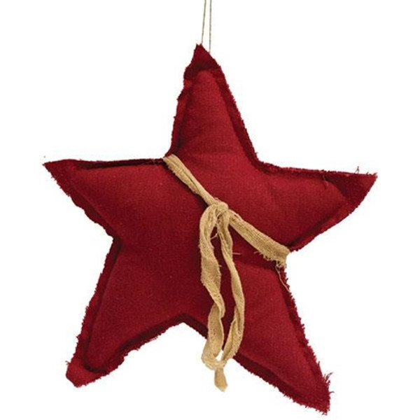 Red Fabric Star Ornament GCS38530 By CWI Gifts