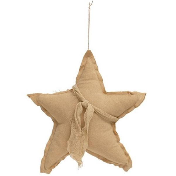 Tan Fabric Star Ornament GCS38547 By CWI Gifts
