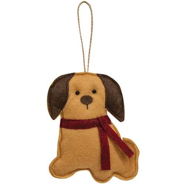 Felt Dog With Scarf Ornament GCS38568 By CWI Gifts