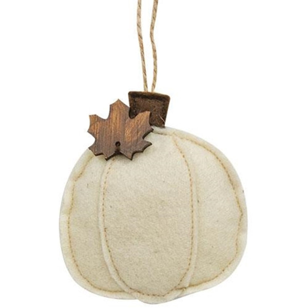 Cream Pumpkin Felt Ornament GCS38573 By CWI Gifts