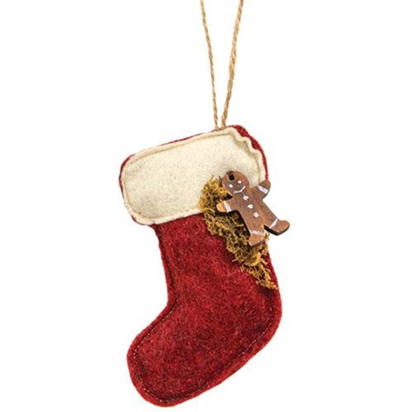 Christmas Stocking With Gingerbread Ornament GCS38574 By CWI Gifts