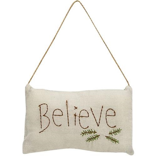 *Believe Pillow Ornament GCS38594 By CWI Gifts