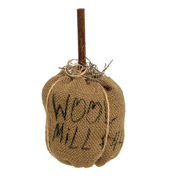 *Burlap Wool Mill Pumpkin GCS38634 By CWI Gifts