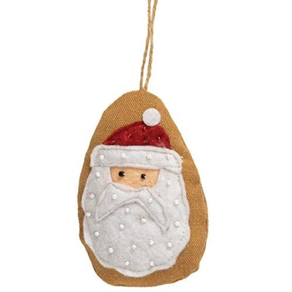 Beaded Santa Fabric Ornament GCS38682 By CWI Gifts
