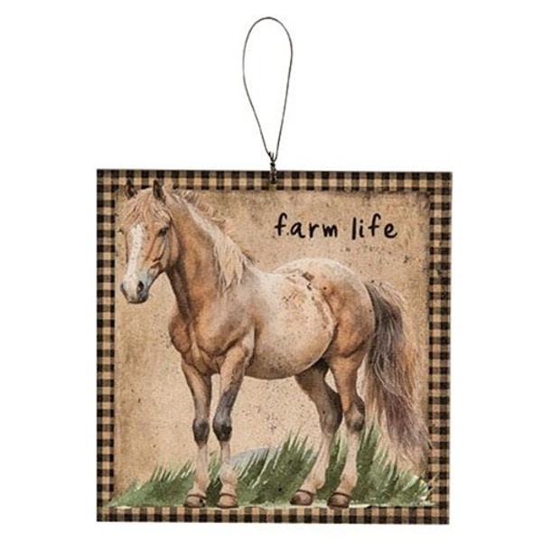 Farm Life Horse Portrait Square Ornament GFPP00237 By CWI Gifts