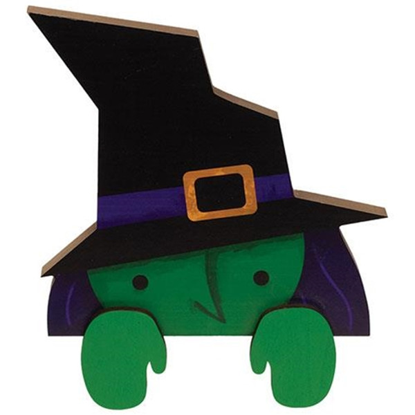 Peeking Witch Wooden Shelf Sitter GH37199 By CWI Gifts
