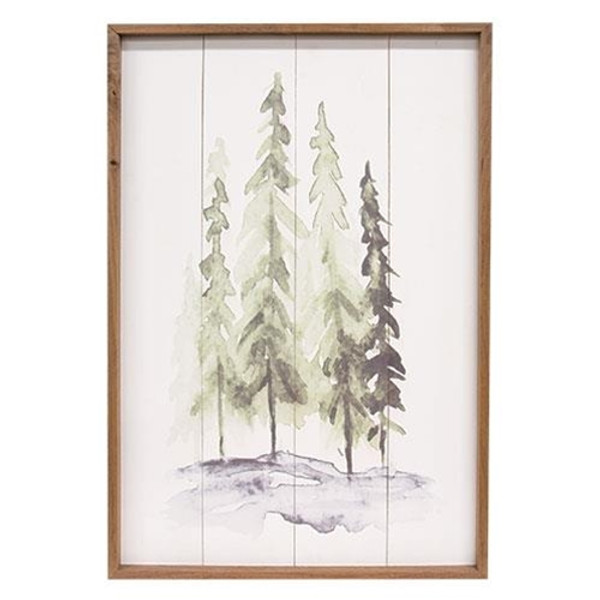 Watercolor Pine Trees Framed Print 16"X24" GKH21 By CWI Gifts