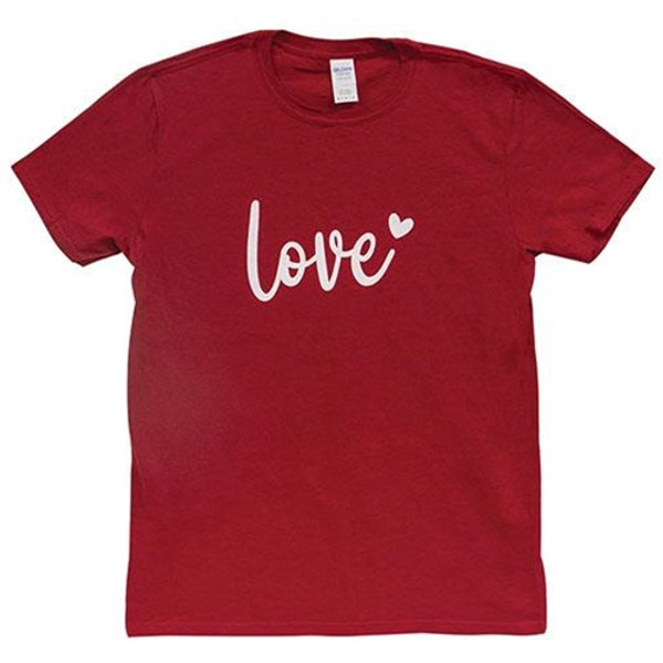 Love Heart T-Shirt Antique Cherry Red Xl GL133XL By CWI Gifts