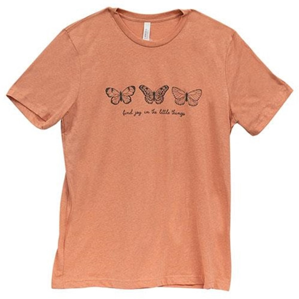 Find Joy In The Little Things Butterfly T-Shirt Heather Sunset Small GL139S By CWI Gifts