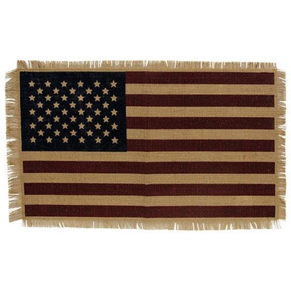 Burlap American Flag Placemat GMW012 By CWI Gifts