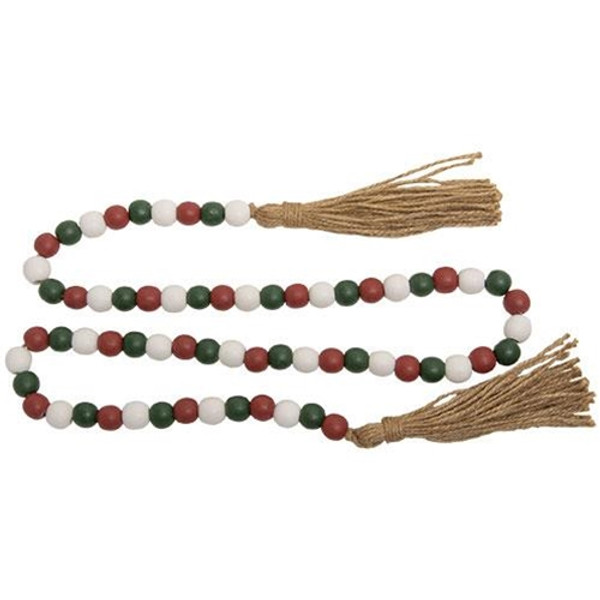 *Holiday Multi-Color Beaded Garland With Tassels 48"L GSHNX2031 By CWI Gifts