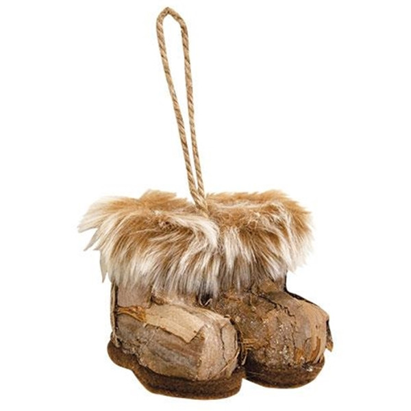 CWI Gifts Woodland Fur Boot Ornament GSYA2541