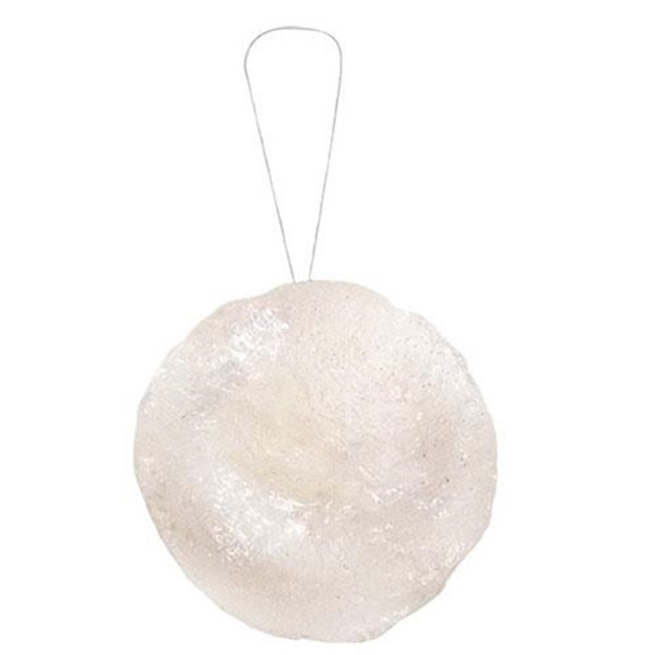 CWI Gifts White Glitter Ball Ornament GSYA2633